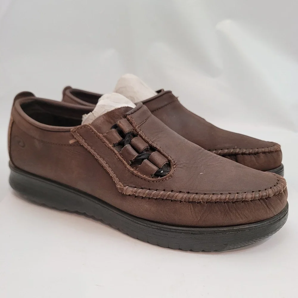 Dexter Walkmocs Loafers Mens Size 9 Brown Leather Moc Toe Slip On Shoes USA Made